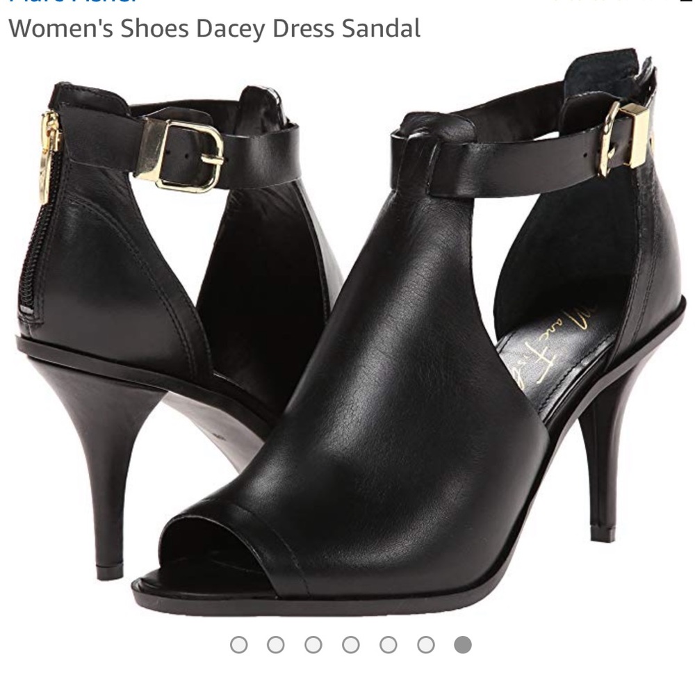 Leather peep toe bootie, fits like a 6